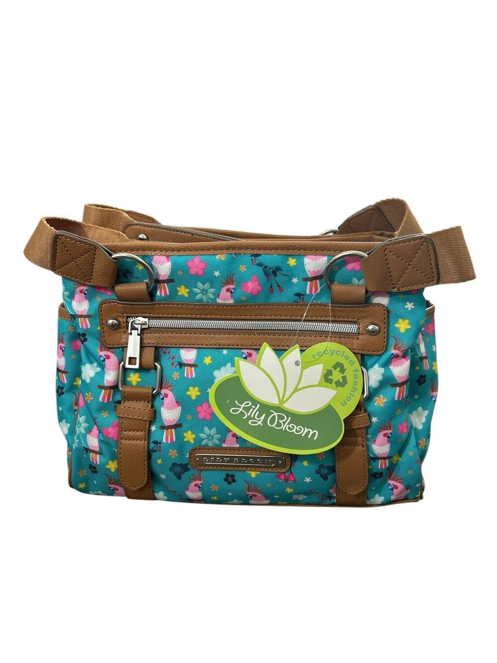 LILY BLOOM Landon Satchel Parrots In Paradise  3 Compartments Eco Friendly NWT
